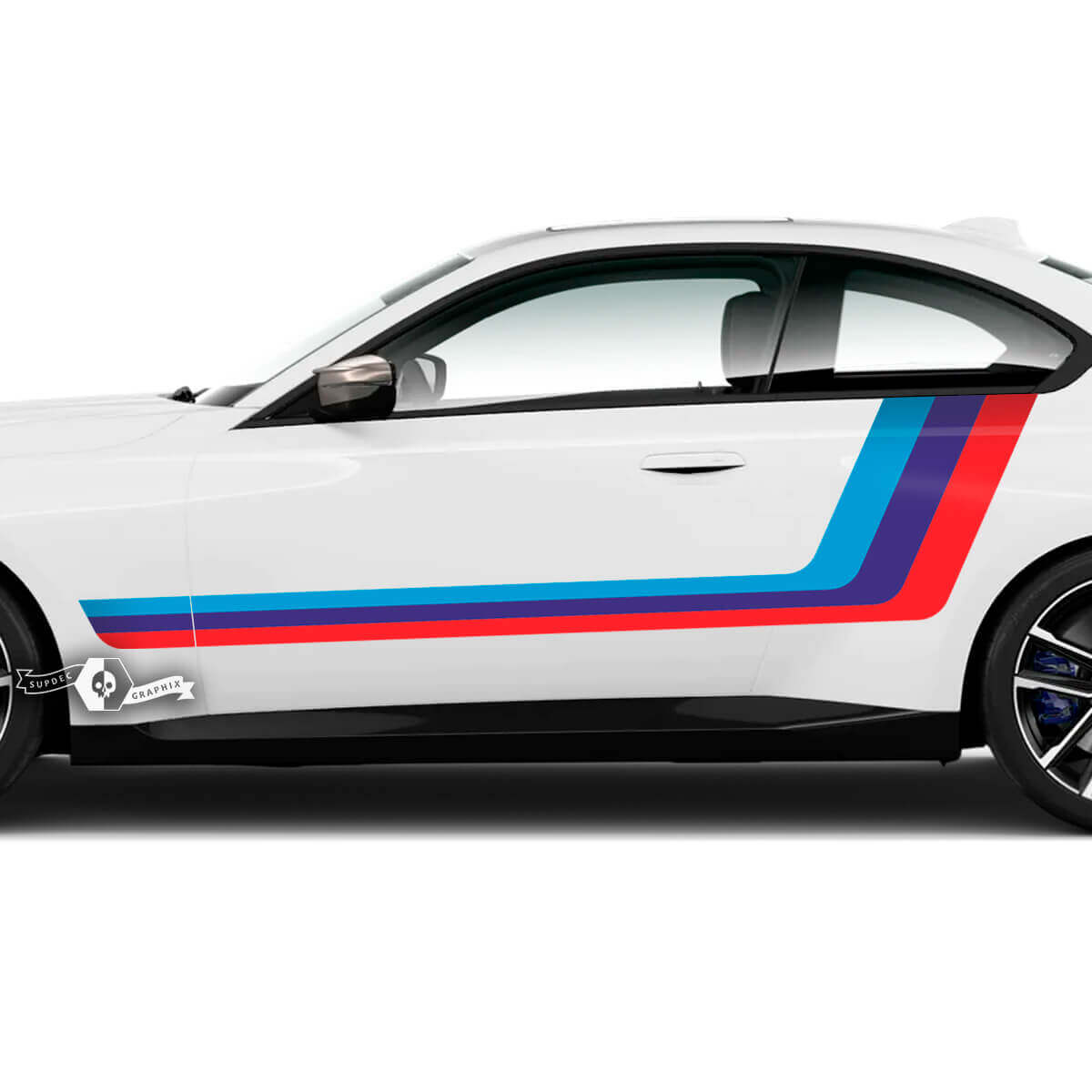 Paar BMW M2 M240 G42 F22 F87 M Performance Side Stripes Deuren Achterspatbord Streep M Vinyl Decal Sticker M Kleuren
