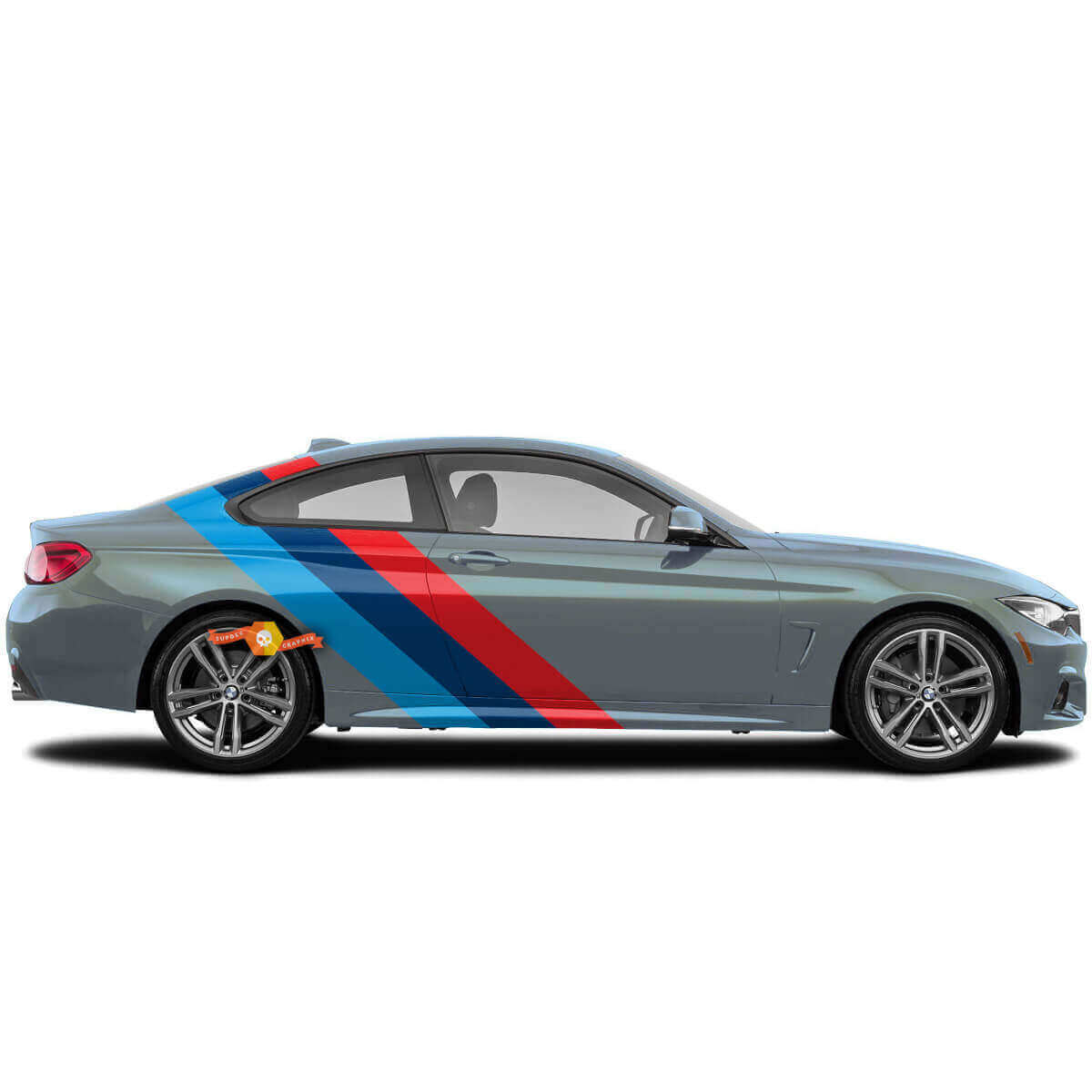 M-Style Triple Side Stripe Vinyl Decal Kit voor BMW-modellen