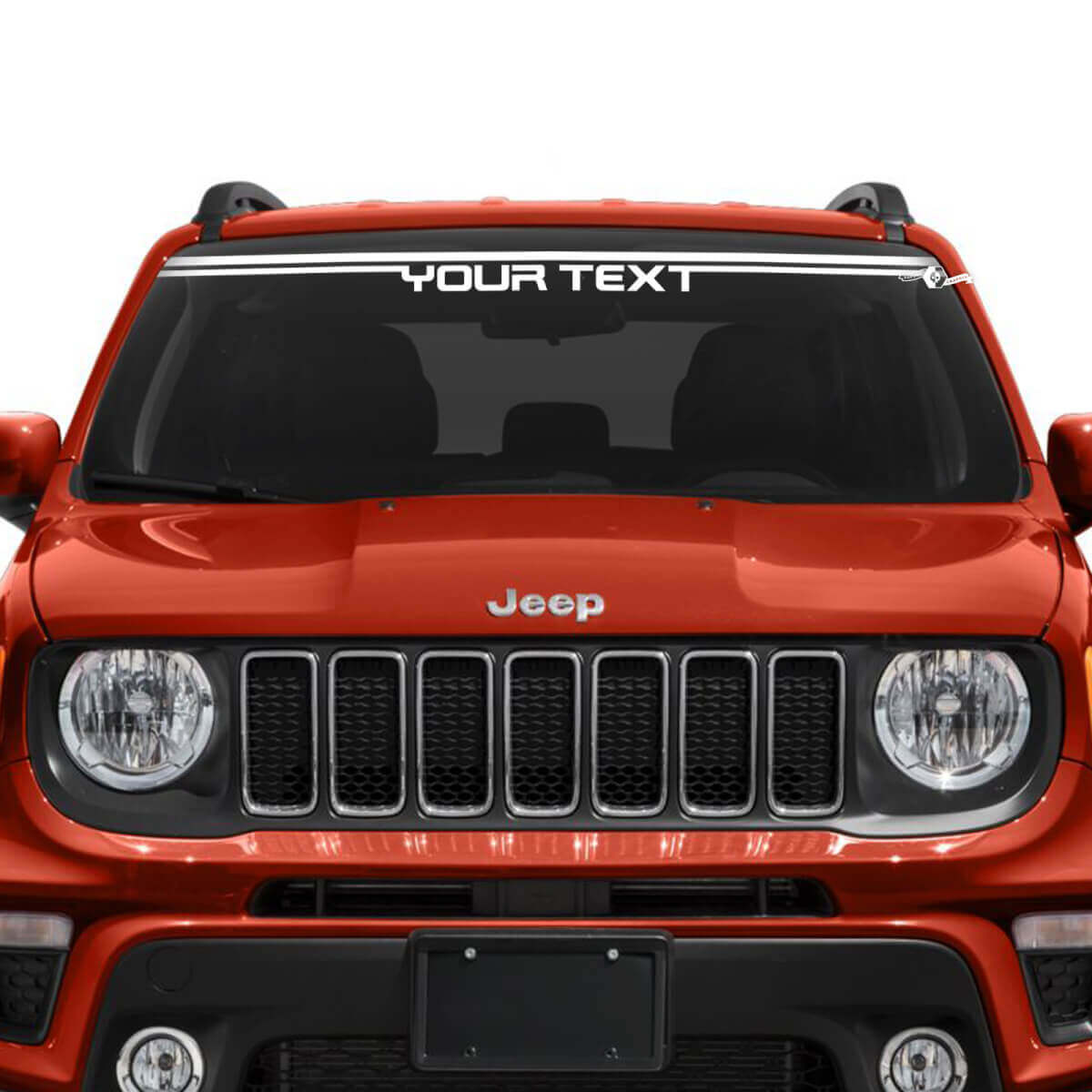 Aangepaste Tekstregels Voorruit Raamgrafiek Vinyl Decal Sticker voor Jeep Renegade
