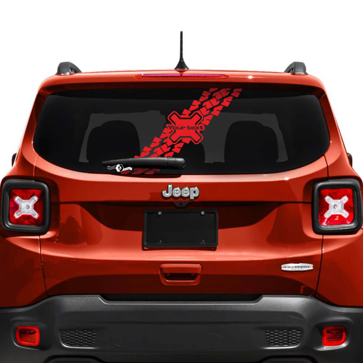 Aangepaste Tekst Bandenprofiel Achterklep Raam Vinyl Sticker voor Jeep Renegade