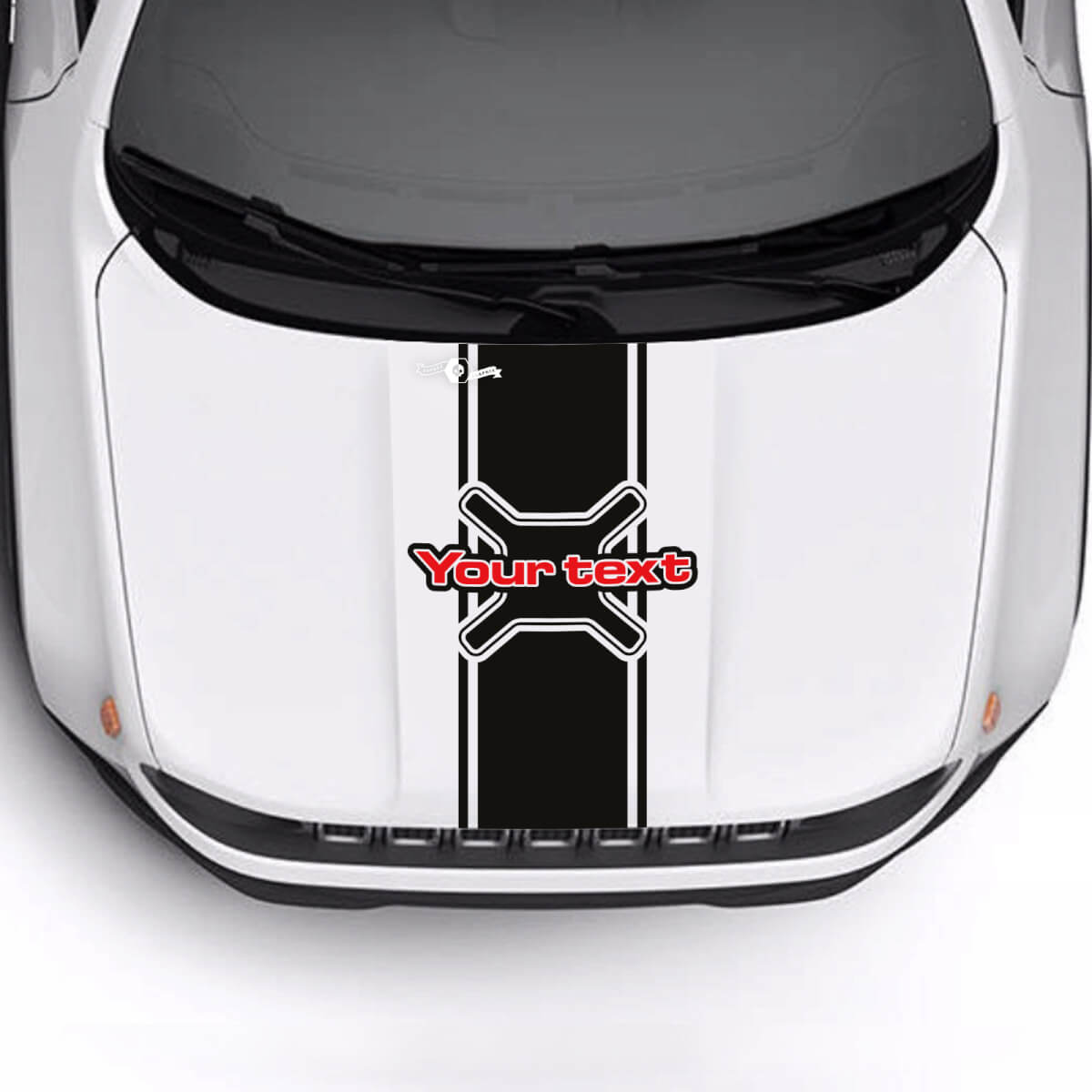 Aangepaste Tekst Motorkap Streep Vinyl Decal Sticker 2 Kleuren voor Jeep Renegade Trailhawk