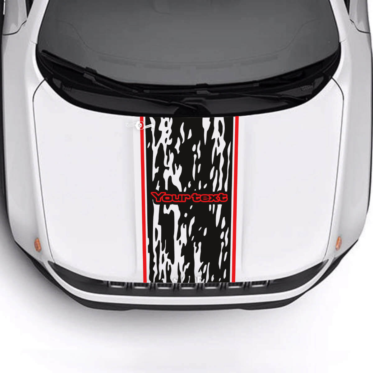 Aangepaste Tekst Versleten Vernield Kaplijst Strip Vinyl Decal Sticker 2 Kleuren voor Jeep Renegade Trailhawk