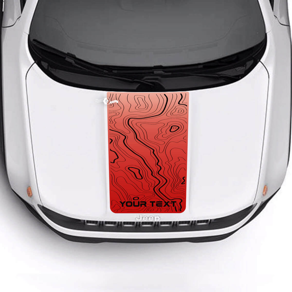 Sport Topografische Kaart Motorkap Streep Vinyl Decal Sticker 2 Kleuren voor Jeep Renegade Trailhawk