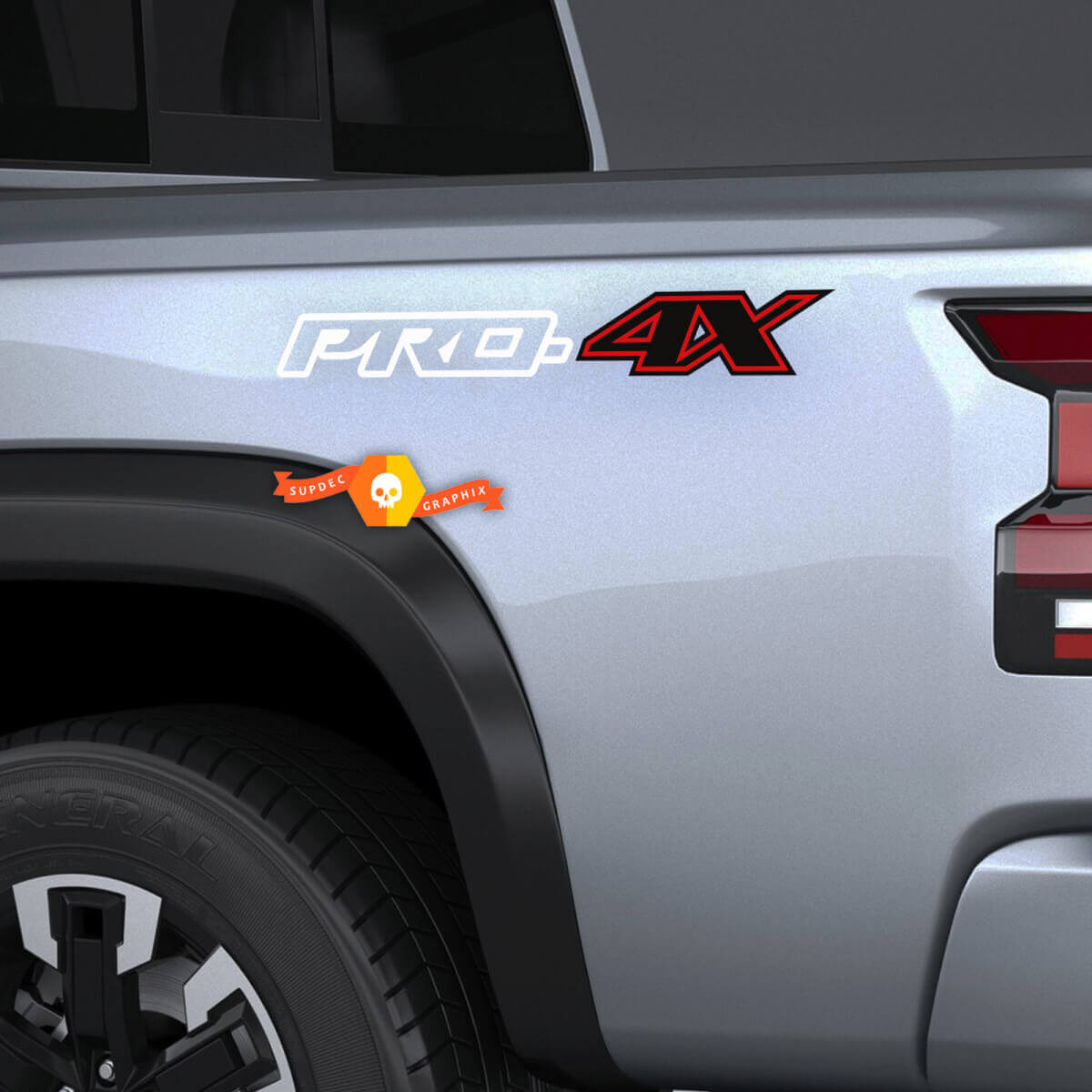 Paar Nissan Frontier Pro-4X vinyl zijstickers stickers graphics Nismo 3 kleuren
