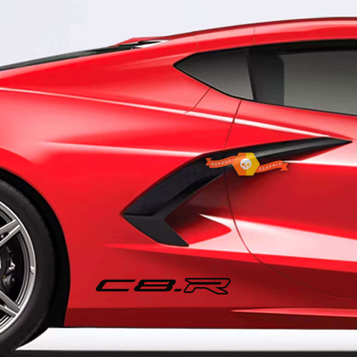 C8.R Outline Zij Vinyl Stickers Set voor Chevrolet Corvette C8