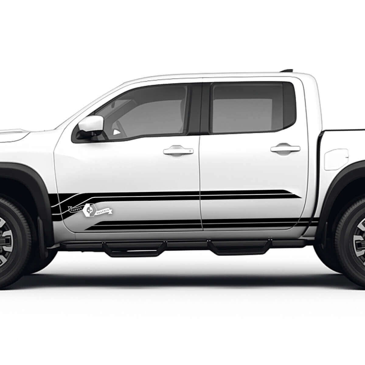 Dorpel Deurstrepen Vinyl Decals Set voor Nissan Frontier