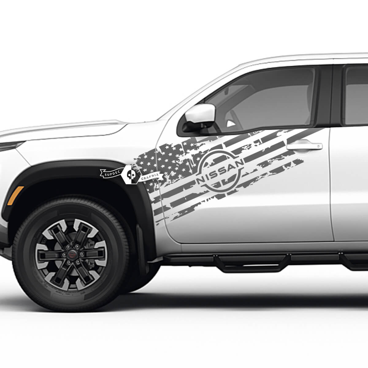 2 Nissan deuren USA vlag noodlijdende sticker zijkant Nissan Frontier Stripe vinyl stickers kit
