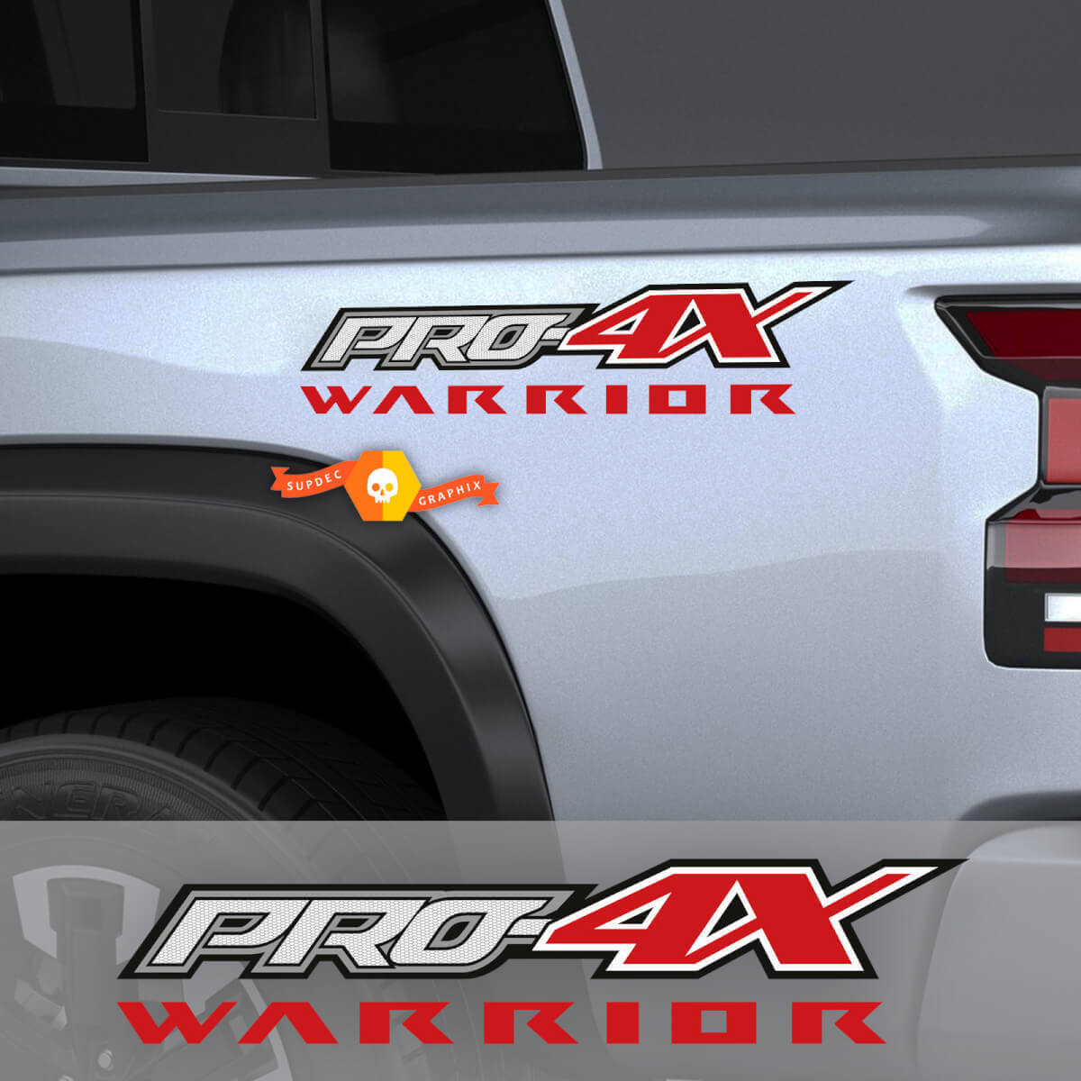 2X Nissan Frontier Pro-4X Warrior Pick-up auto Vinyl Beide Side Stickers Decals Graphics
