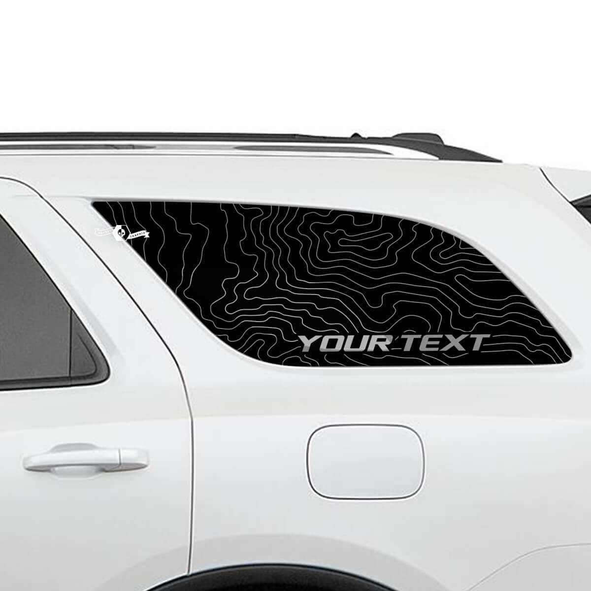 Topografische Kaart Achterste Zijruit Vinyl Stickers Set voor Dodge Durango