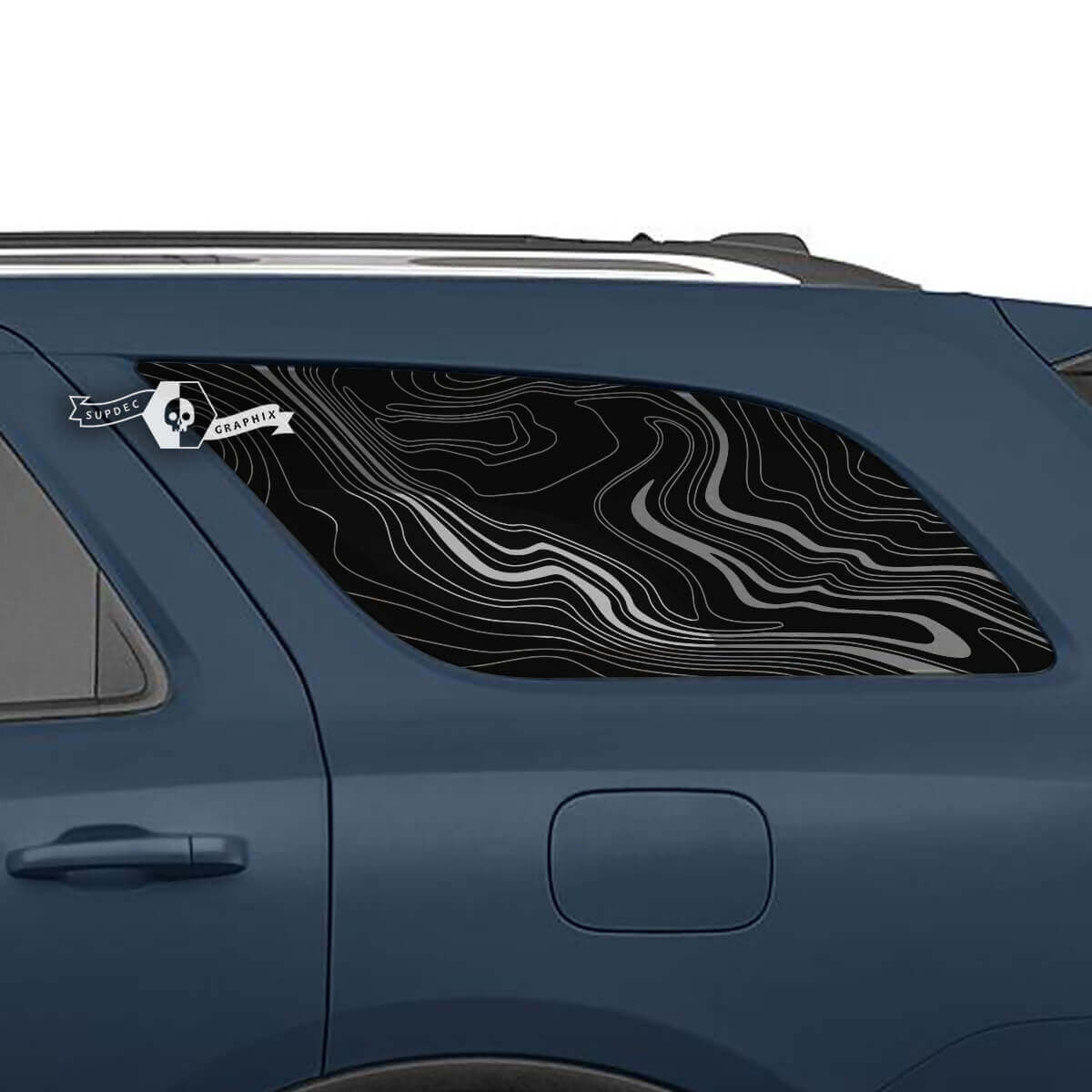 Paar Dodge Durango zijruit topografische kaart sticker vinyl stickers
