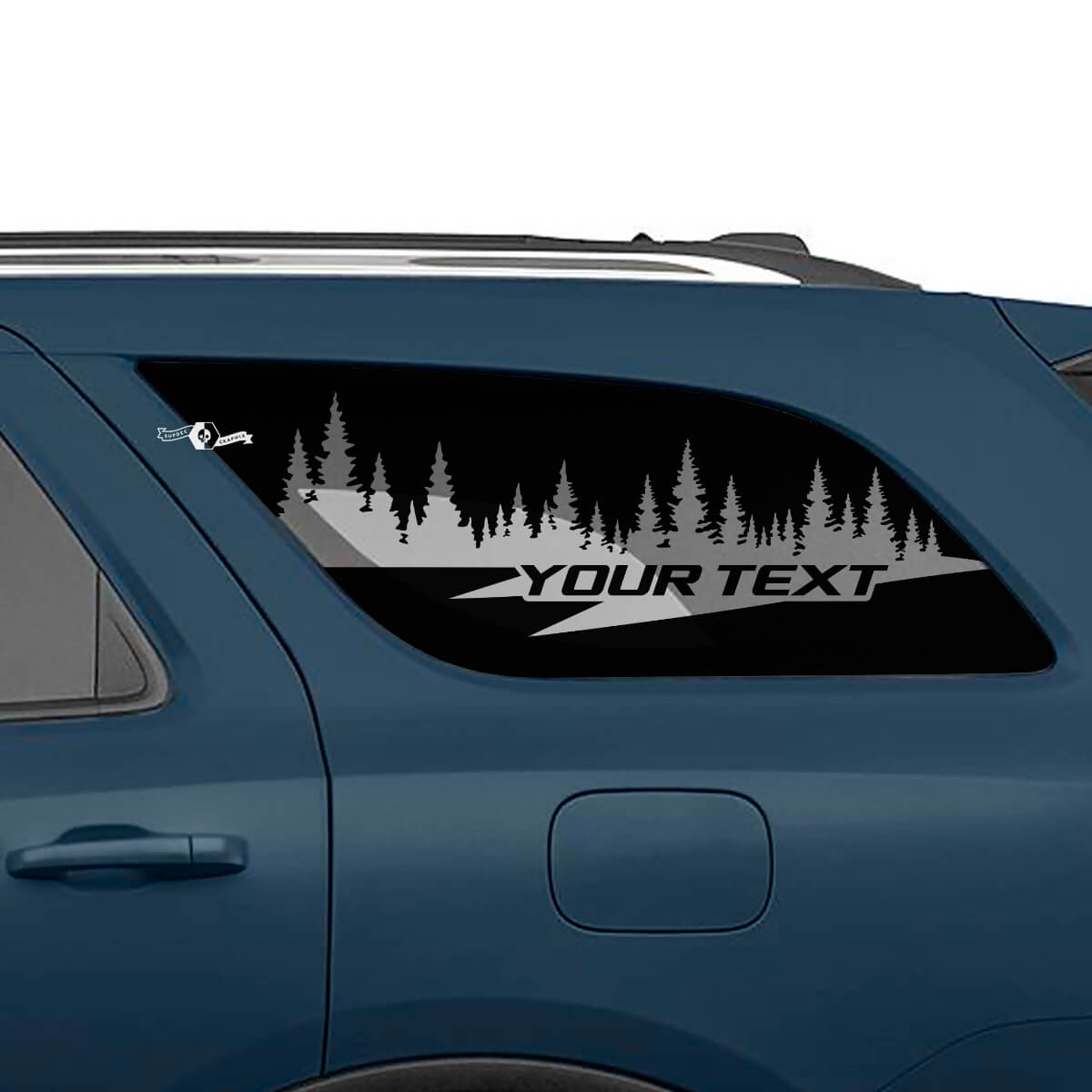 Pine Forest Achterzijraam Vinyl Decal Set voor Dodge Durango