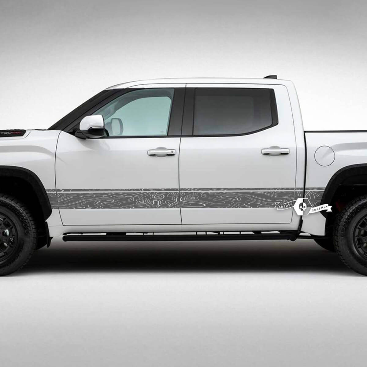 Topografische Kaart Zijstrepen Vinyl Decal Kit Voor Toyota Tundra