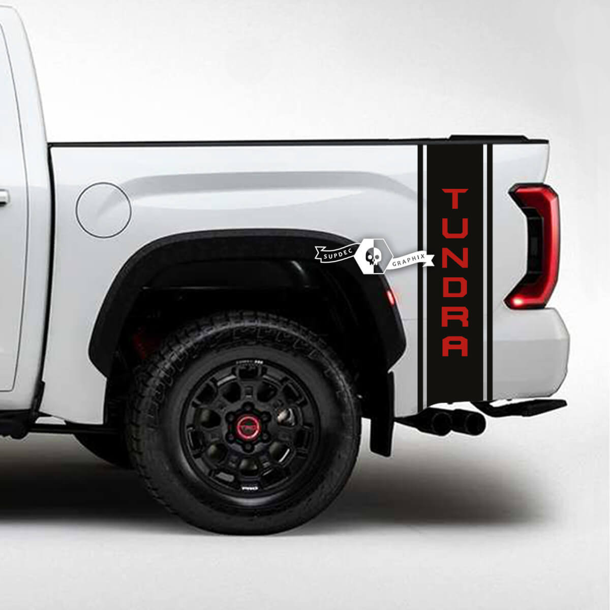 Paar Toyota Tundra Bed Side Achterspatbord Logo Strepen Vinyl Stickers Decal 2 Kleuren
