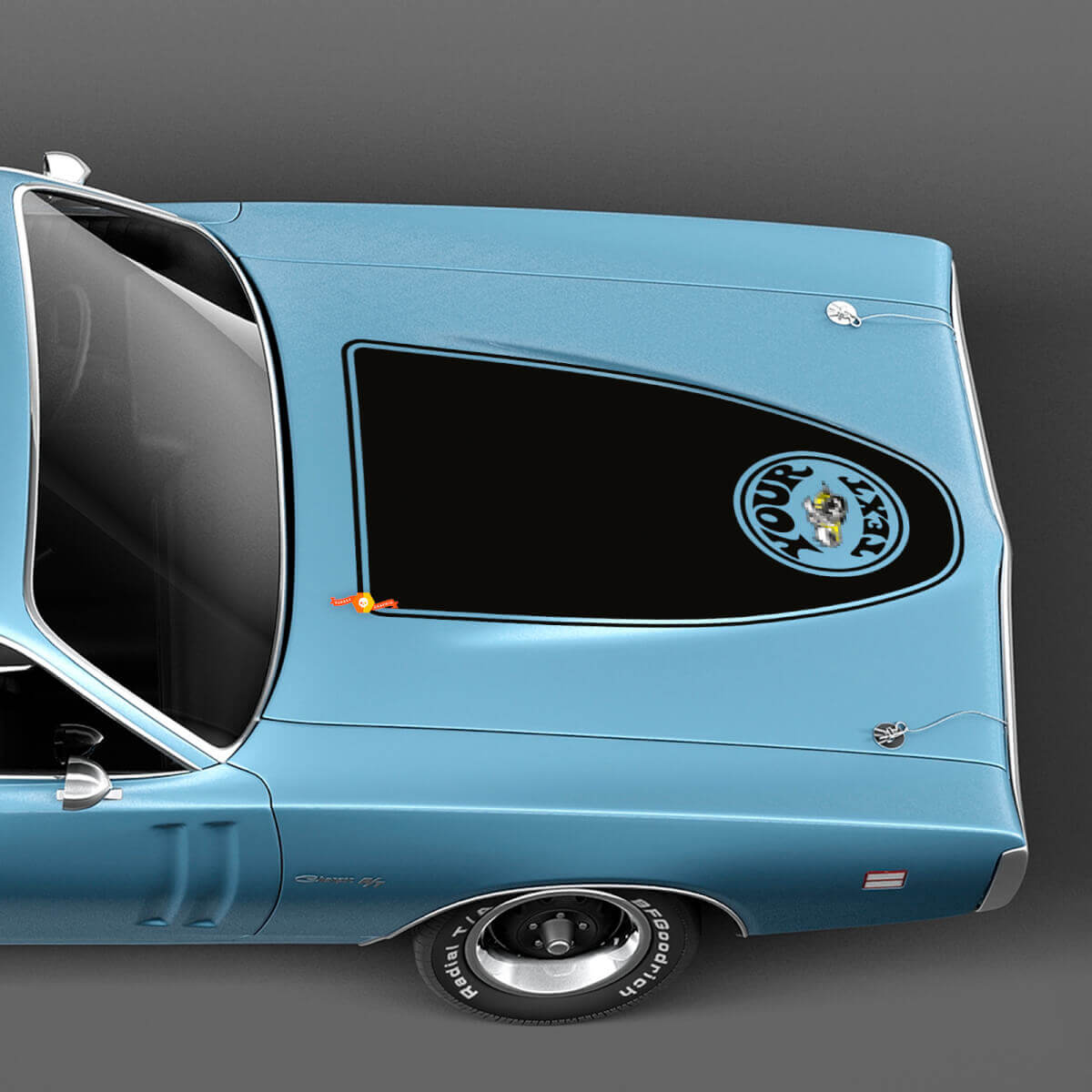 Super Bee Custom Tekst Motorkap Vinyl Decal voor Dodge Charger 1971