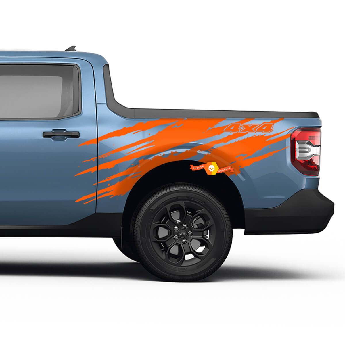 Paar Ford Maverick 4X4 Side PickUp Bed Achterspatbord Logo Splash Graphics Decals Alle kleuren Maverick Stickers
