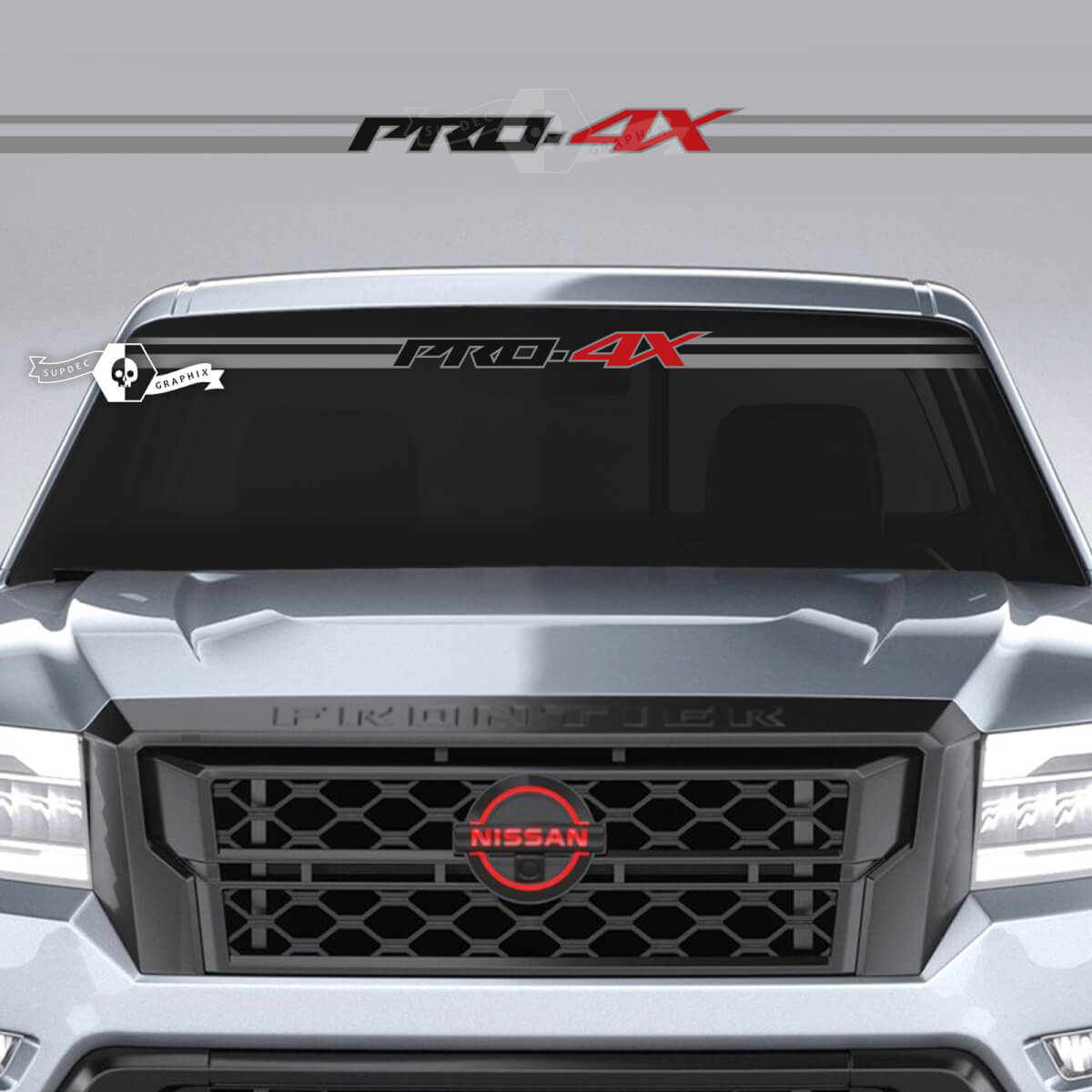 Voorruit Nissan Frontier PRO-4X Vinyl Stickers Decals Graphics 3 kleuren
