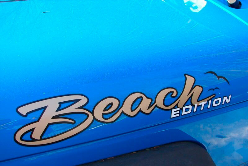 Beach Edition Motorkap Zij Vinyl Decal Set voor Jeep Auto's
