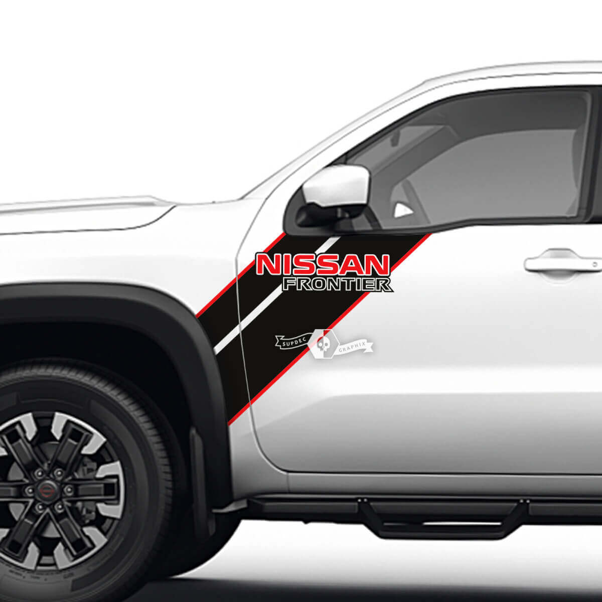 Paar deuren voorspatbord Frontier logo streep vinyl stickers stickers graphics 2 kleuren
