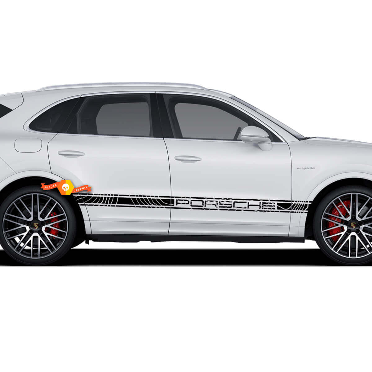 Porsche Cayenne S GTS Turbo zijstrepen deuren topografische kaart Rocker Panel stickers stickers
