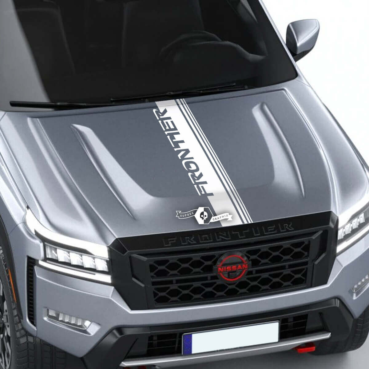 Nissan Frontier S SV Pro-4x motorkap sticker streep vinyl logo grafische stickers sticker
