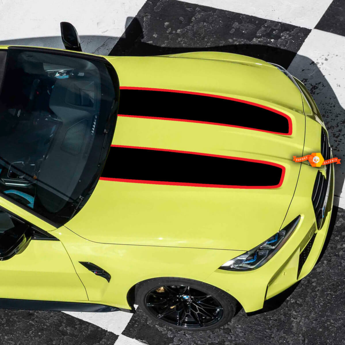 CSL-stijl motorkap dak zijvinyl decalset voor BMW M3 G80 M4 G82 G83