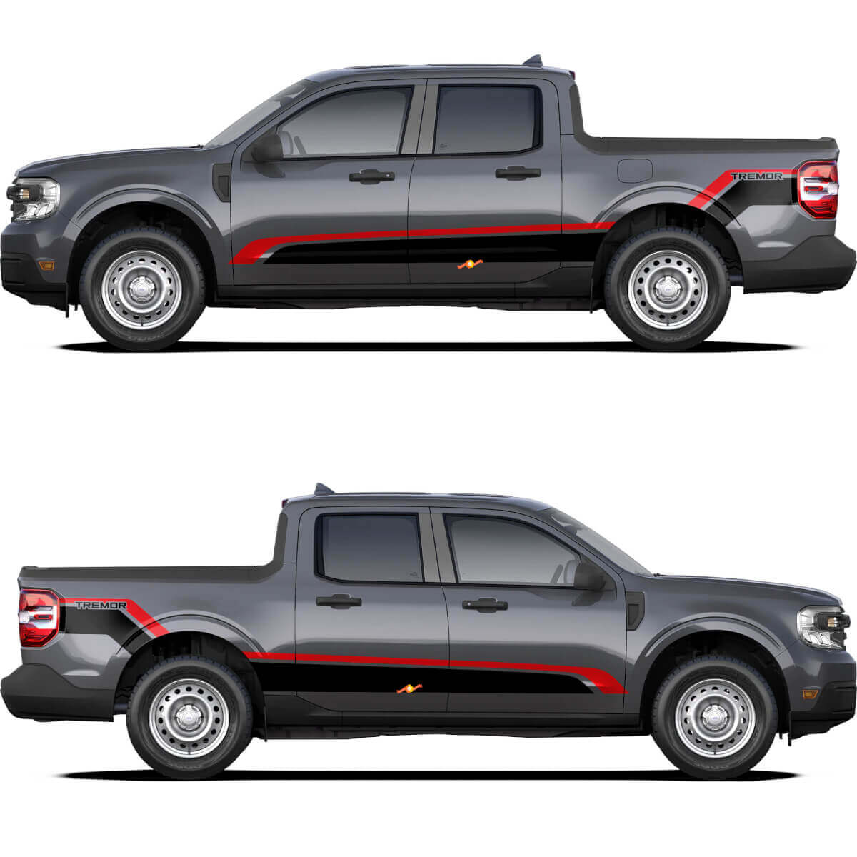 Topografische Kaart Motorkap- en Zijstrepen Vinyl Decal Kit voor Musclecar Maverick Tremor