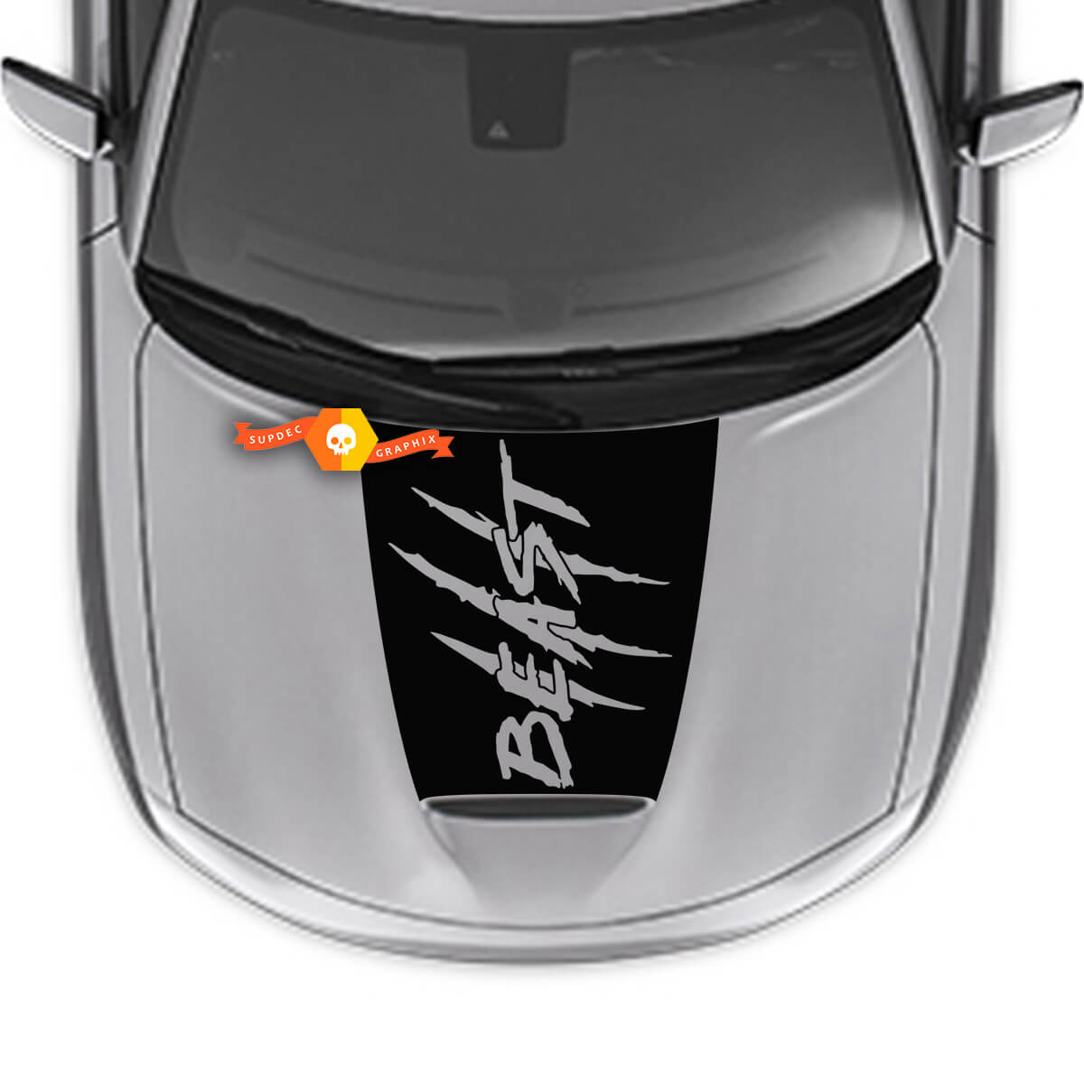 BEAST Claw Scratch Marks Hood Sticker sticker voor Dodge Charger 2015-2024
