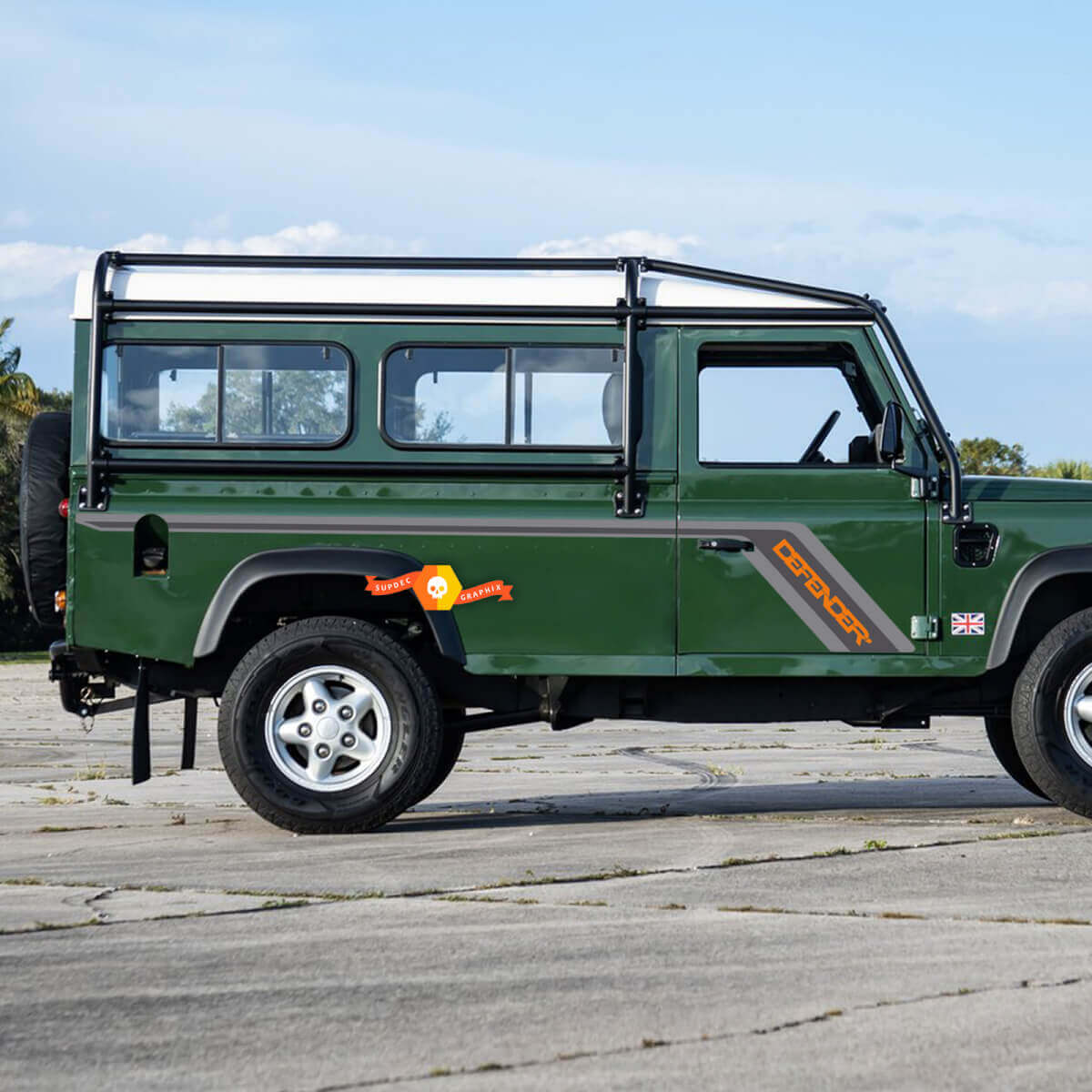 Land Rover Defender 110 3-deurs zijdeuren sticker sticker
