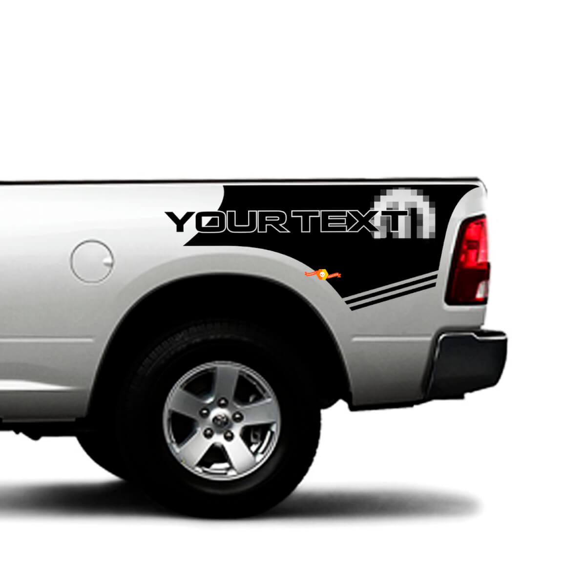 Mopar Stijl Aangepaste Tekst Bedside Vinyl Decal Kit voor Dodge Ram