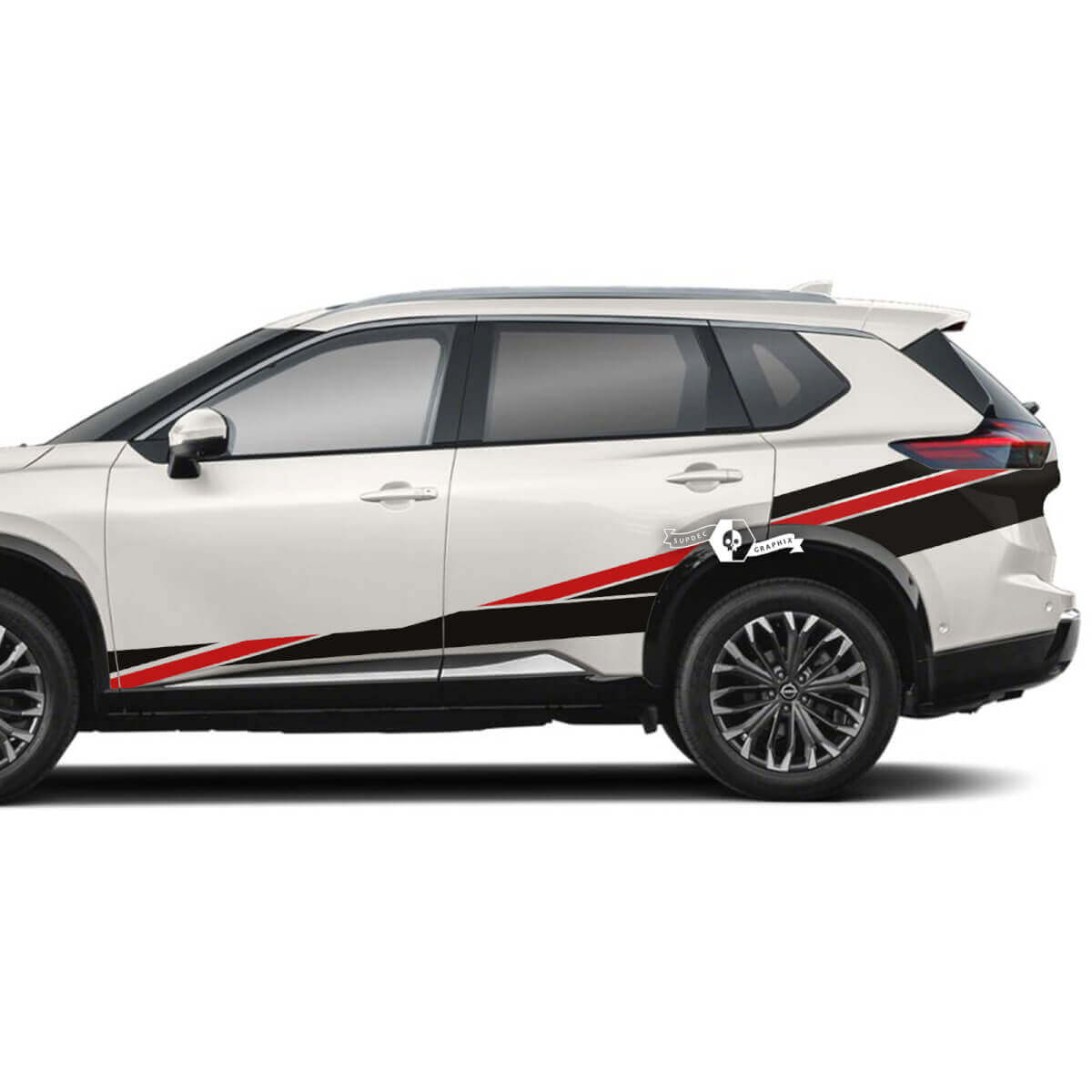 Geverfde Vinylstickers voor Zijdeur en Achterste Kwartstroken voor Nissan Rogue