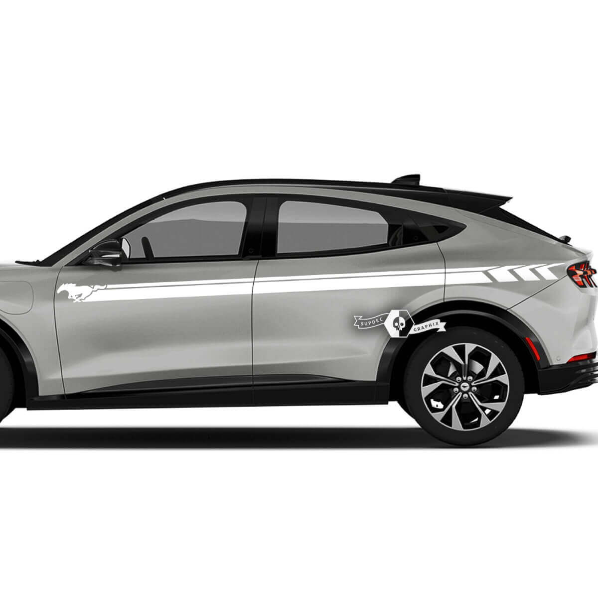 Paar Musclecar Musclecarmodel MACH-E MACH E deuren lijn strepen zijdeur sticker vinyl stickers
