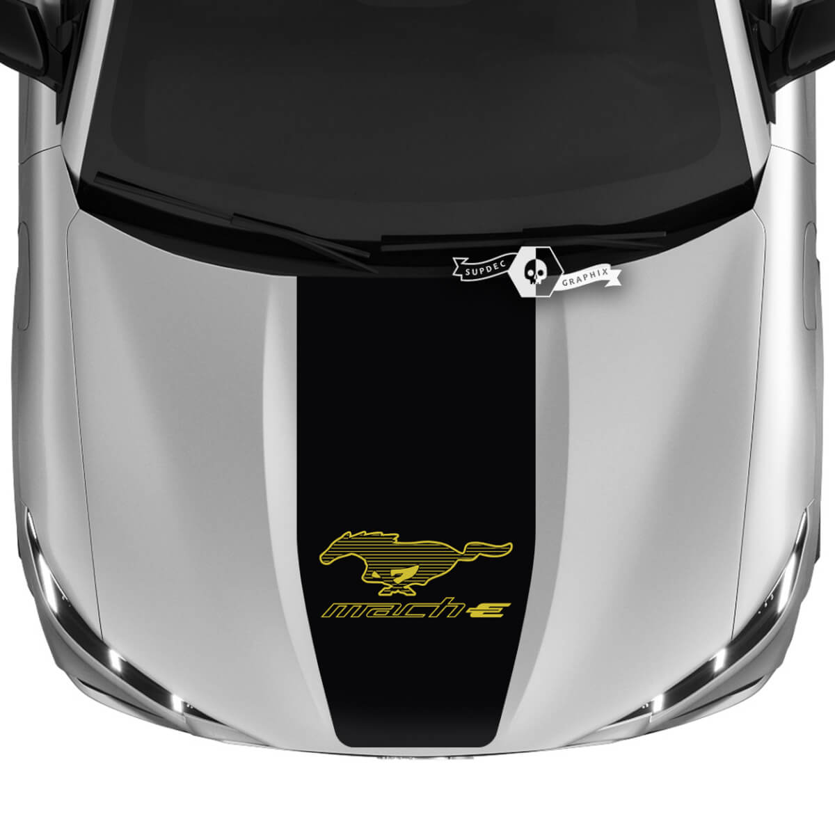 Kap Ford Mustang MACH-E MACH E Logo sticker vinyl stickers 2 kleuren
