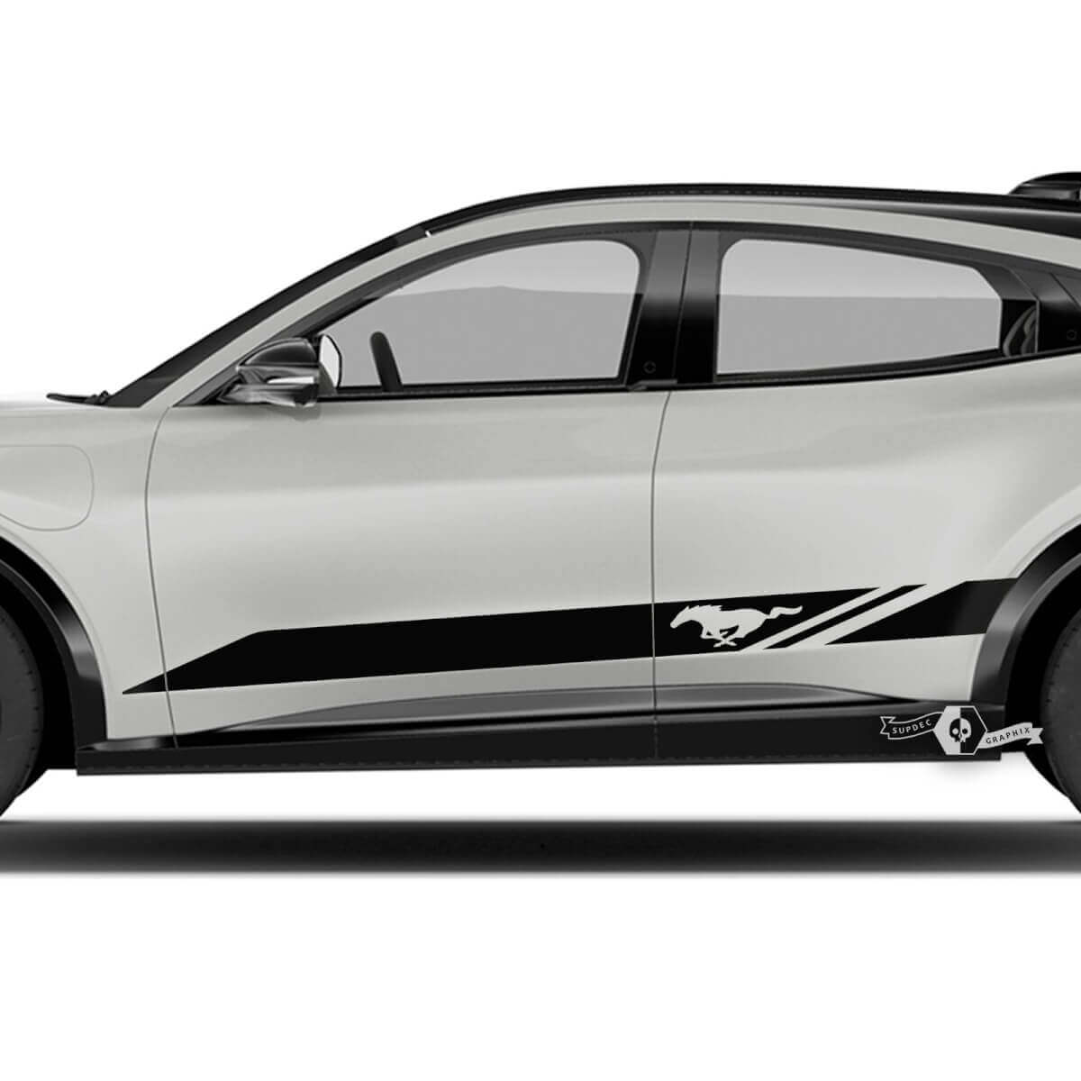 Dorpel Logo Strepen Zijde Deur Decal Sticker voor Ford Mustang Mach-E