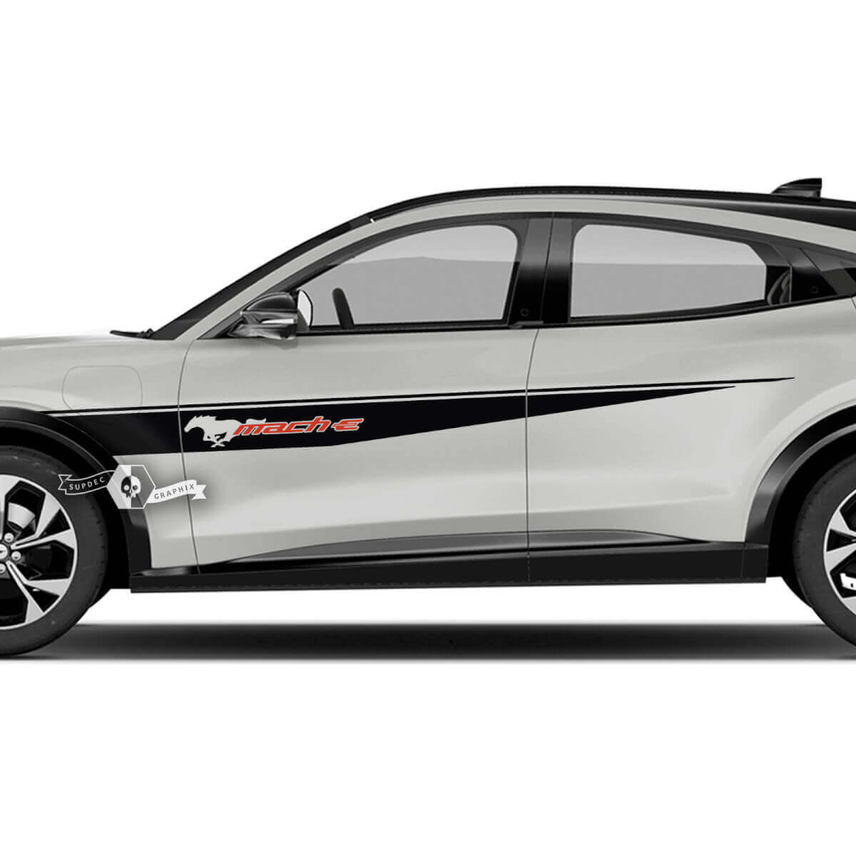 Paar Ford Mustang MACH-E MACH E Voorspatbord Toplijnstrepen Zijdeur Logo Sticker vinylstickers 2 kleuren
