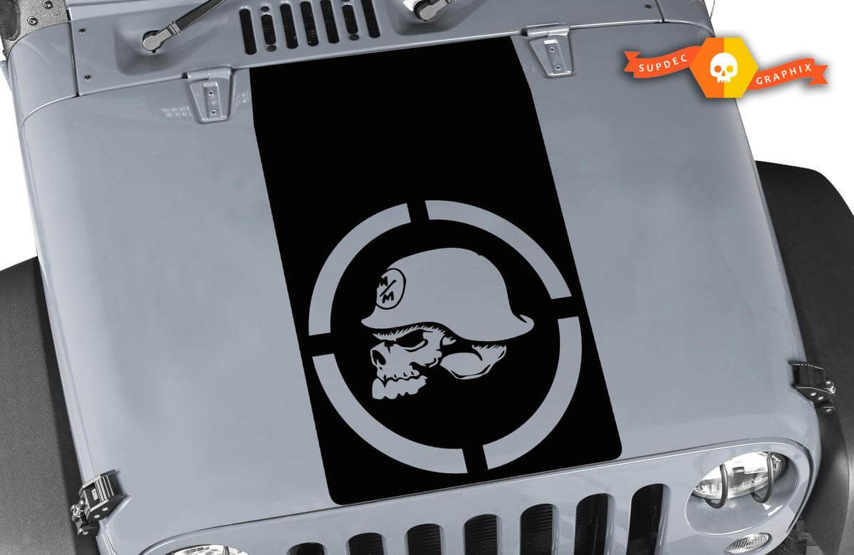 Metal Mulisha Skull Blackout Motorhaube Vinylaufkleber voor Jeep Wrangler