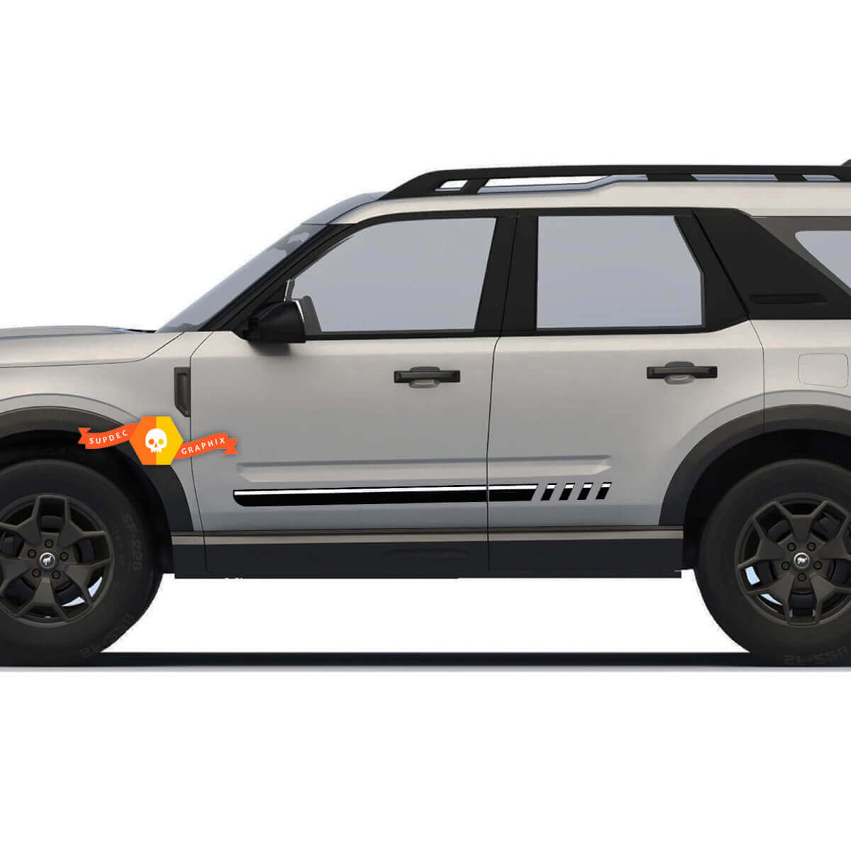 Paar 2 deuren Ford Bronco zijstreep stickers stickers 2 kleuren
