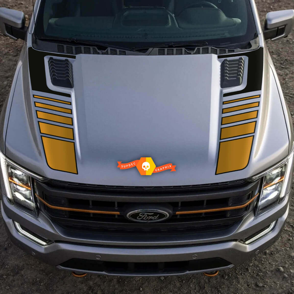 Musclecar truck Tremor Pickup Hood Graphics Musclecar Vinyl Stickers Decals 2 kleuren
