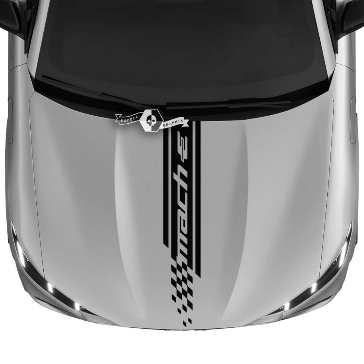 Hood Stripe geruite sticker voor Ford Mustang MACH-E MACH E vinylsticker
