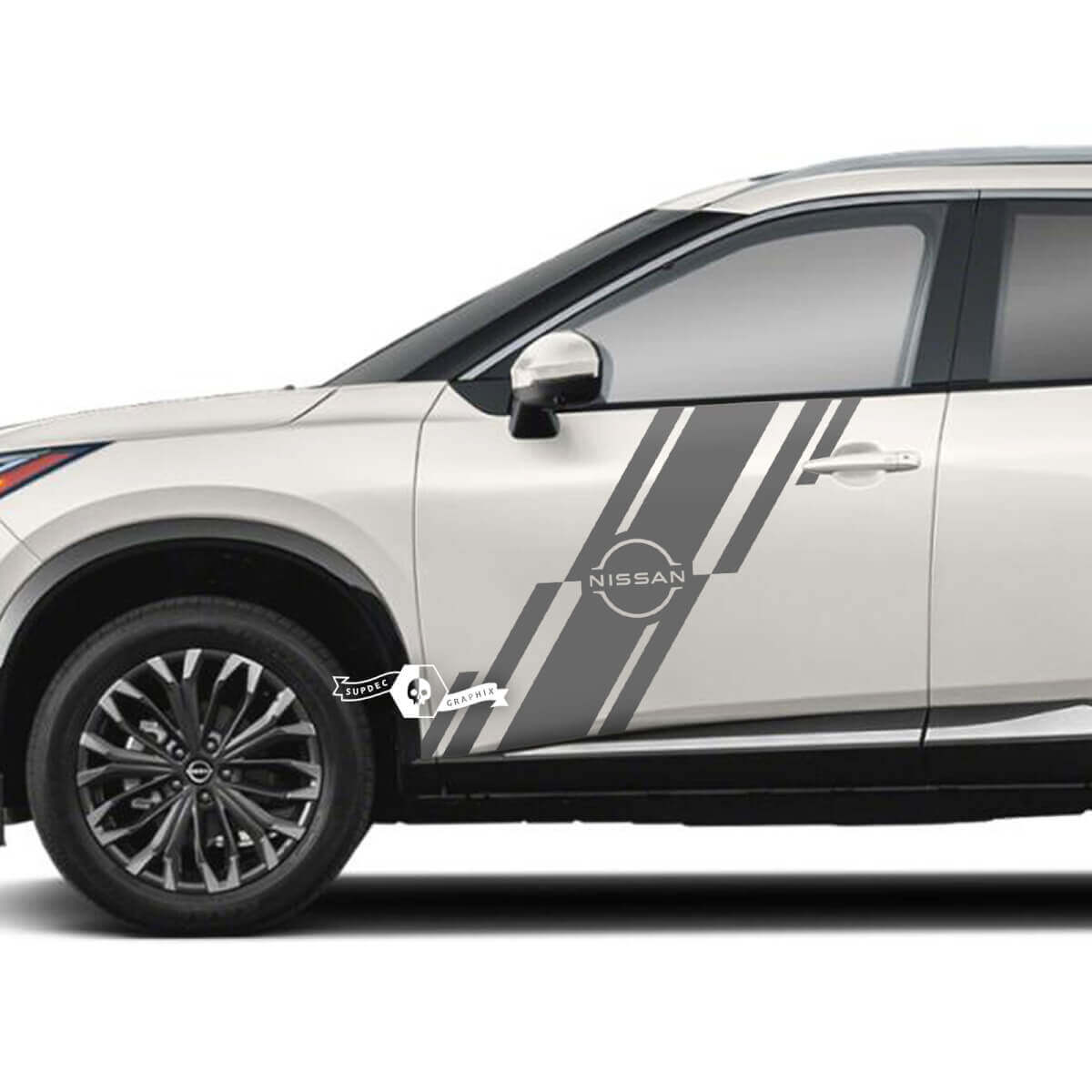 Paar Nissan Rogue zijdeur achterspatbord sticker sticker vinyl afbeelding
