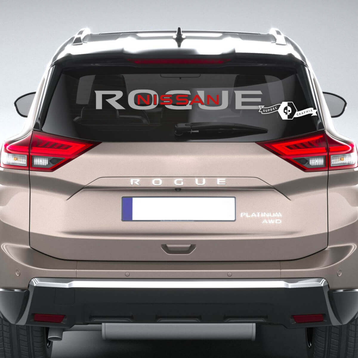 Achterruitsticker voor Nissan Rogue Vinyl Sticker Grafisch 2 Kleuren
