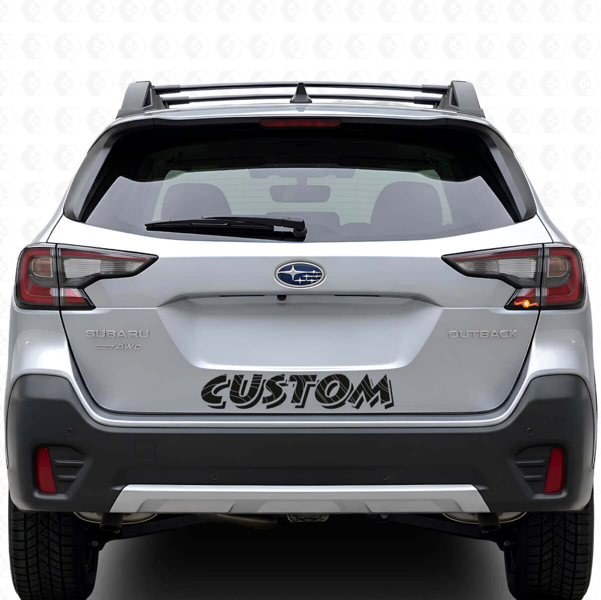 Topografische stijl aangepaste tekst kofferdeurgelijk voor Subaru Outback