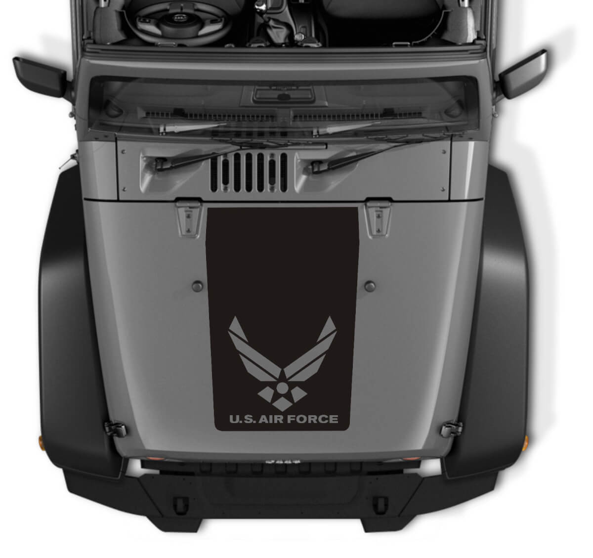 US Air Force Logo Blackout Hood Vinyl Decal voor Jeep Wrangler