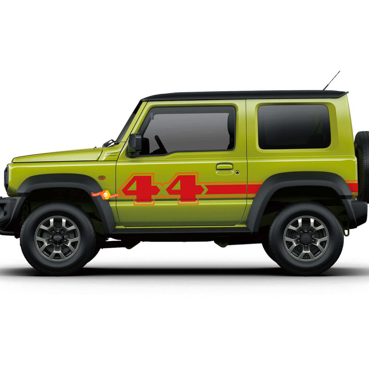 2X Suzuki JIMNY 4x4 Kleur Strepen Zijdeuren sticker sticker graphics
