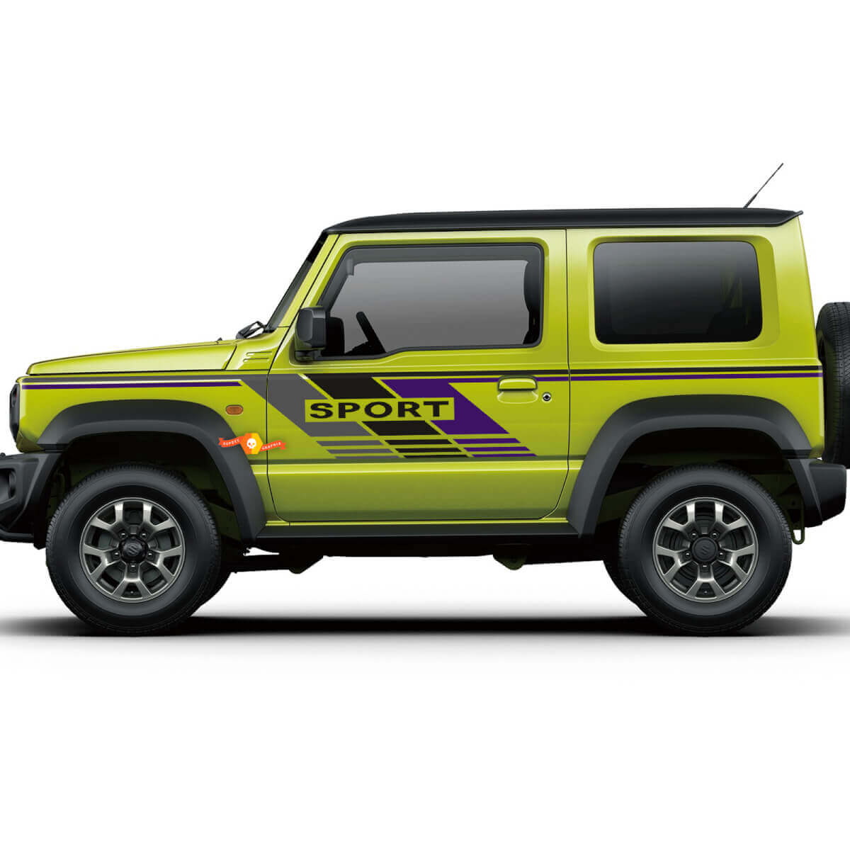 2x Strepen Zijkanten Deuren sticker sticker graphics Vinyl Sticker voor Suzuki Jimny Sport
