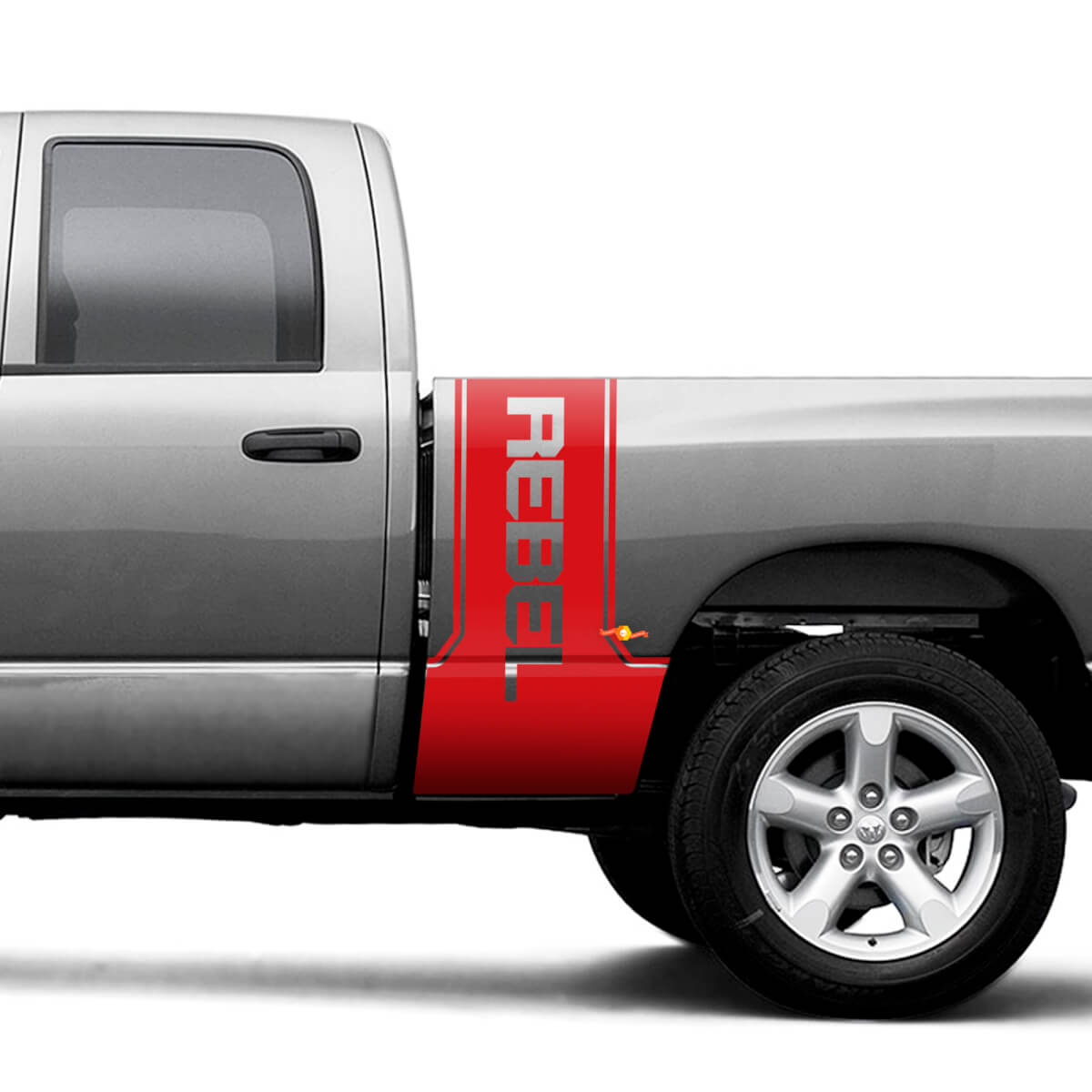 Rebel Lettering Grafische Streep Achterzijde Sticker Decal Voor Dodge Ram Power Wagon