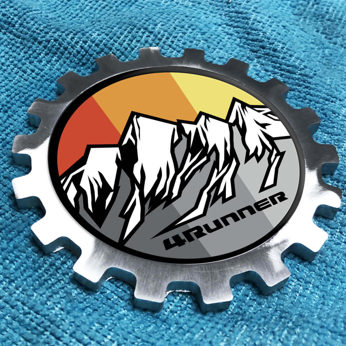 Toyota 4Runner Grey Mountains Vintage metalen aluminium badge nachtkastje versnellingsembleem aluminium
