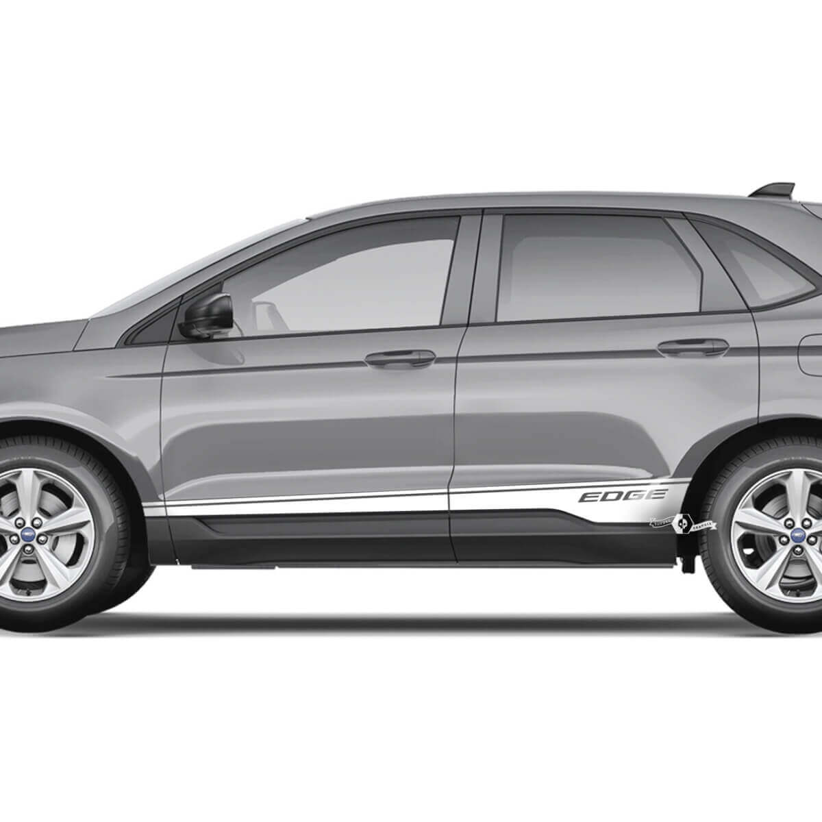 2x zijpaneel Ford Edge deuren Vinyl Racing Stripes carrosseriesticker vinyl grafische sticker
