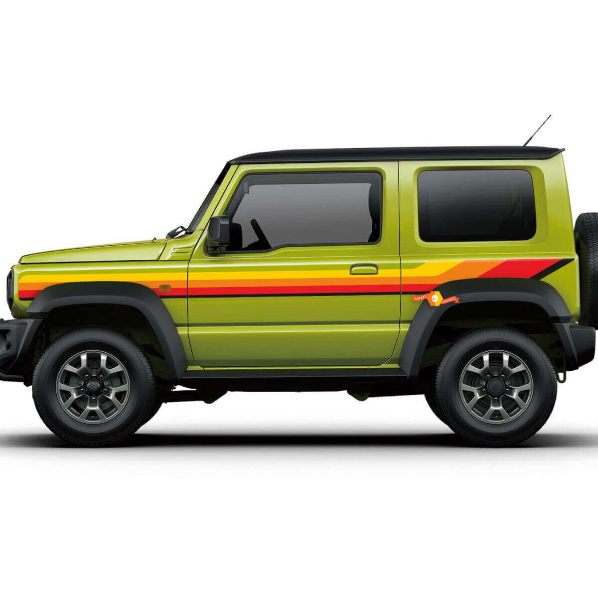 Vintage Retro Strepen Zijdeuren Decal Sticker Graphics 6 Voor Suzuki JIMNY Sierra