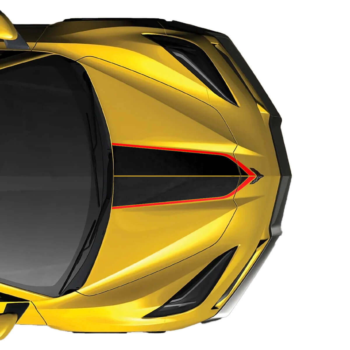 Dubbele motorkapstrepen vinylsticker voor Chevrolet Corvette C8