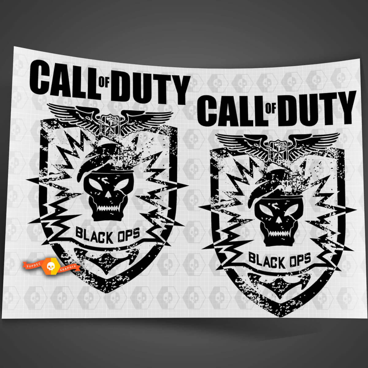 Call of Duty Black Ops Zijvinyl Decal Set voor Jeep Wrangler